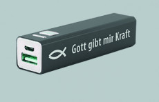 USB PowerBank Gott gibt mir Kraft